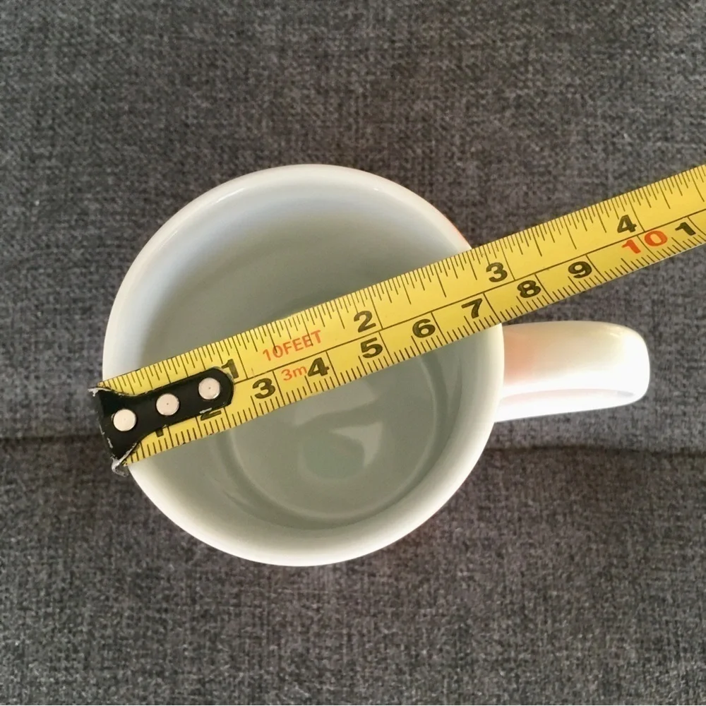 Set/2 Polka Dot Coffee Mugs, Yellow, White, 10 oz
